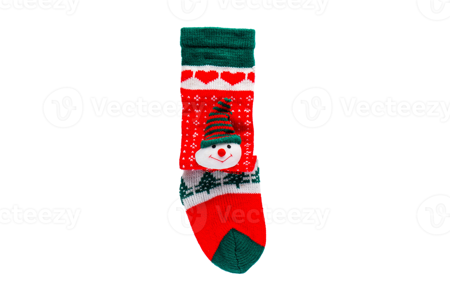 Red christmas sock isolated on a transparent background png