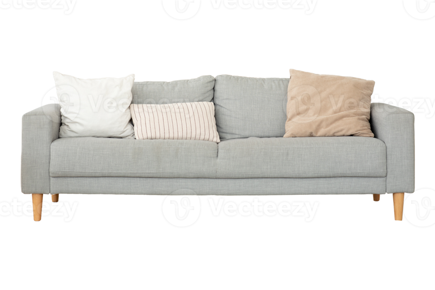 Gray sofa isolated on a transparent background png