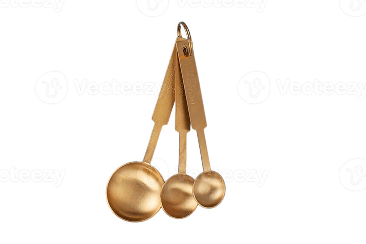 Golden spoon isolated on a transparent background png