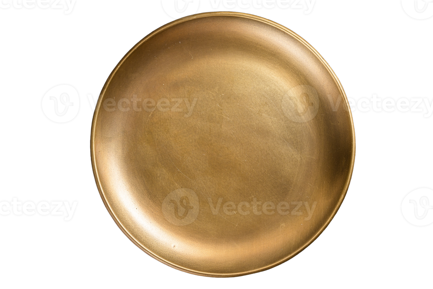 Gold plate isolated on a transparent background png