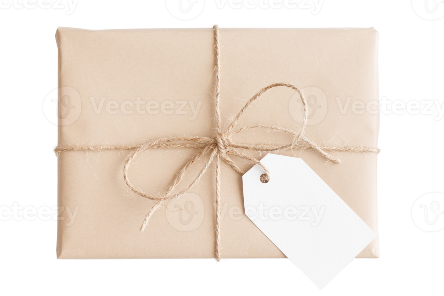 Beige christmas gift box isolated on a transparent background png