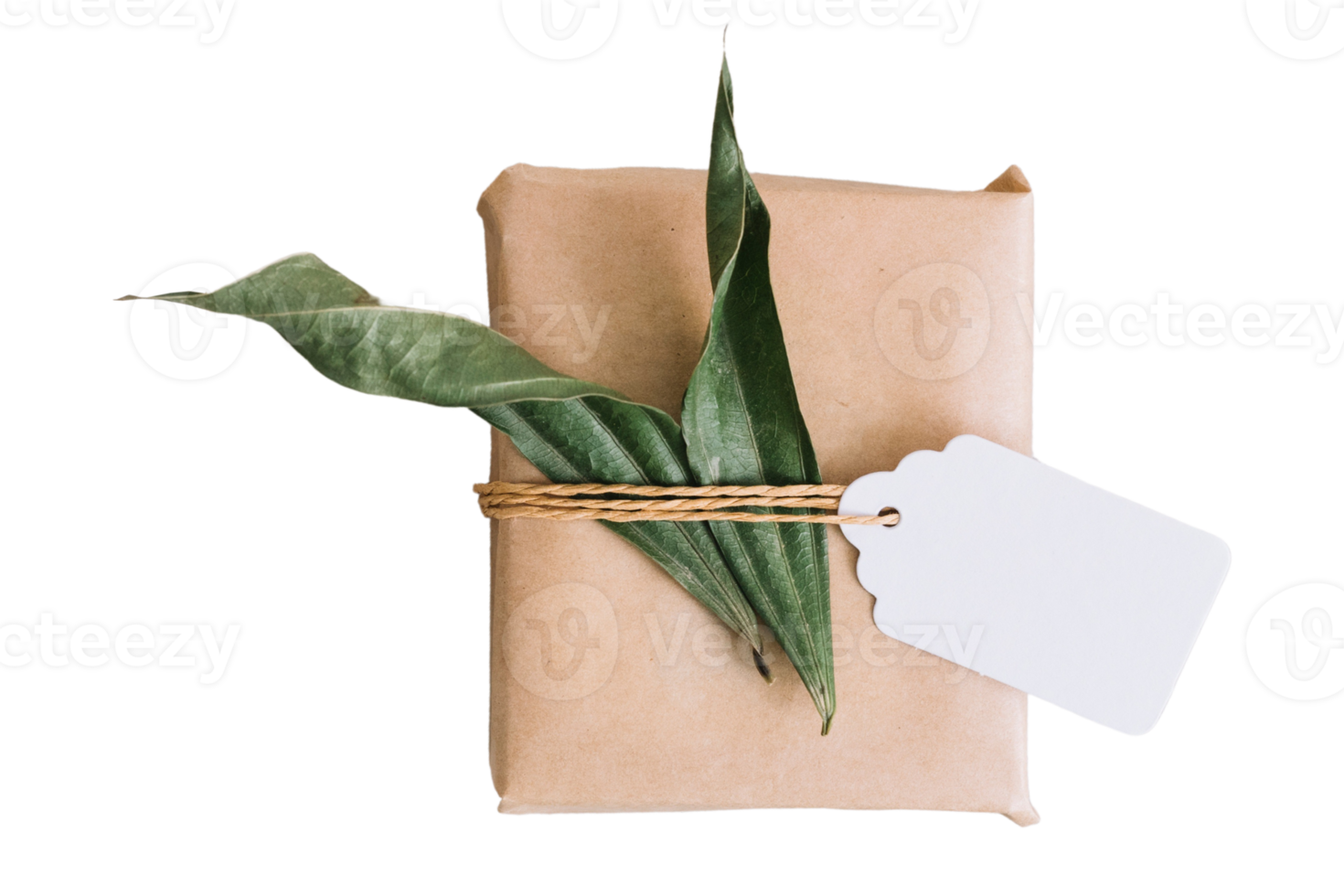 Beige christmas gift box isolated on a transparent background png