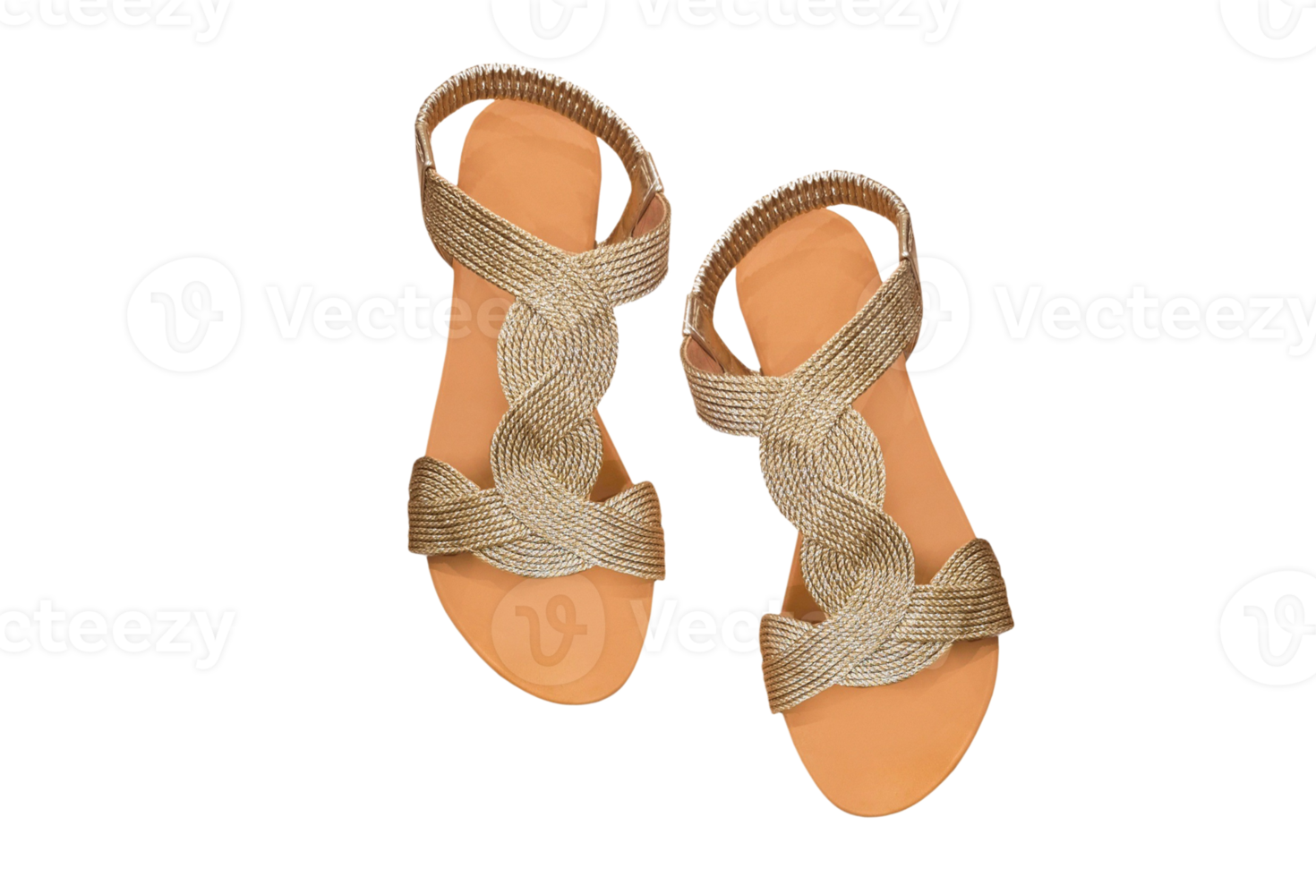 Beige sandals isolated on a transparent background png