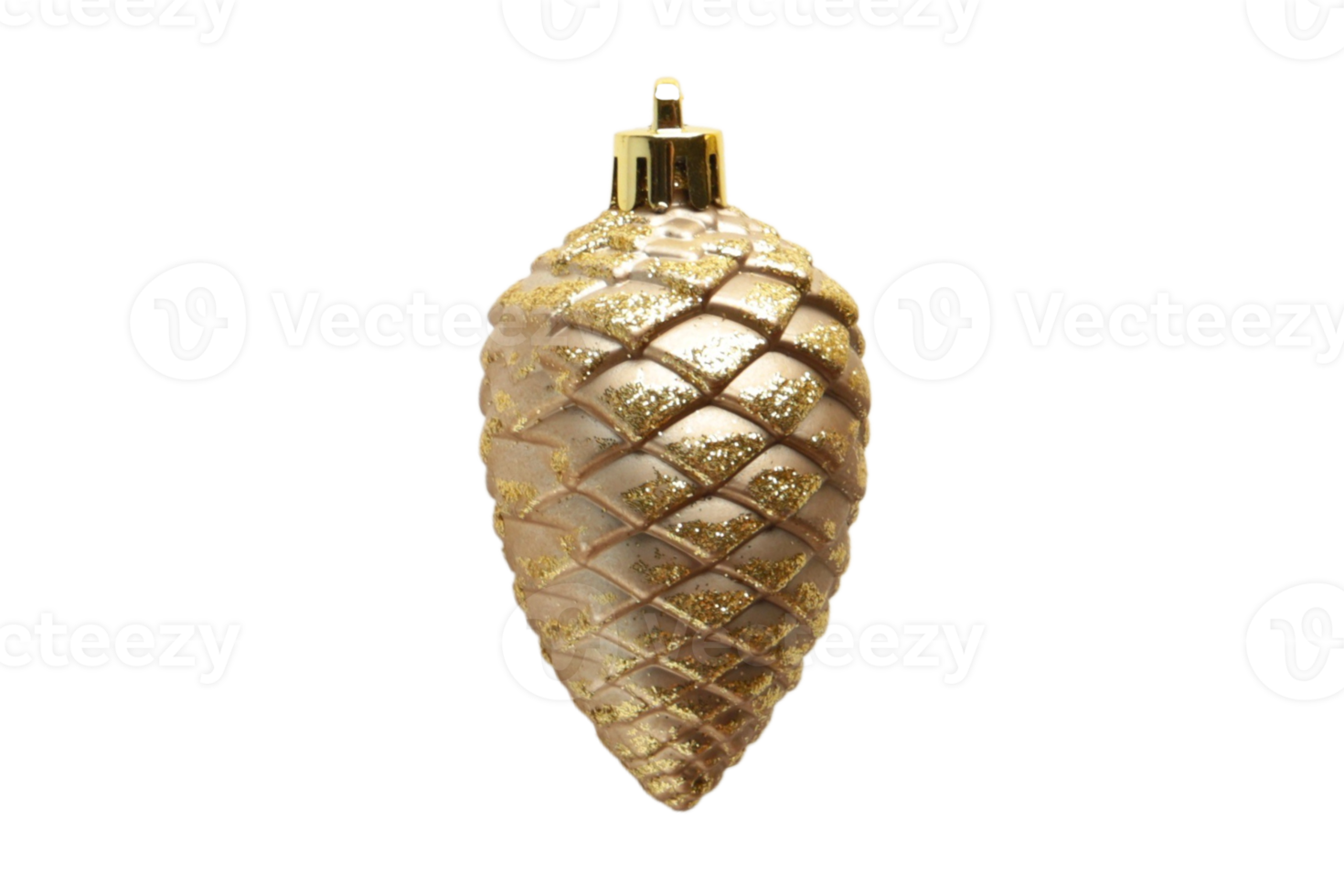 Gold pine cone isolated on a transparent background png