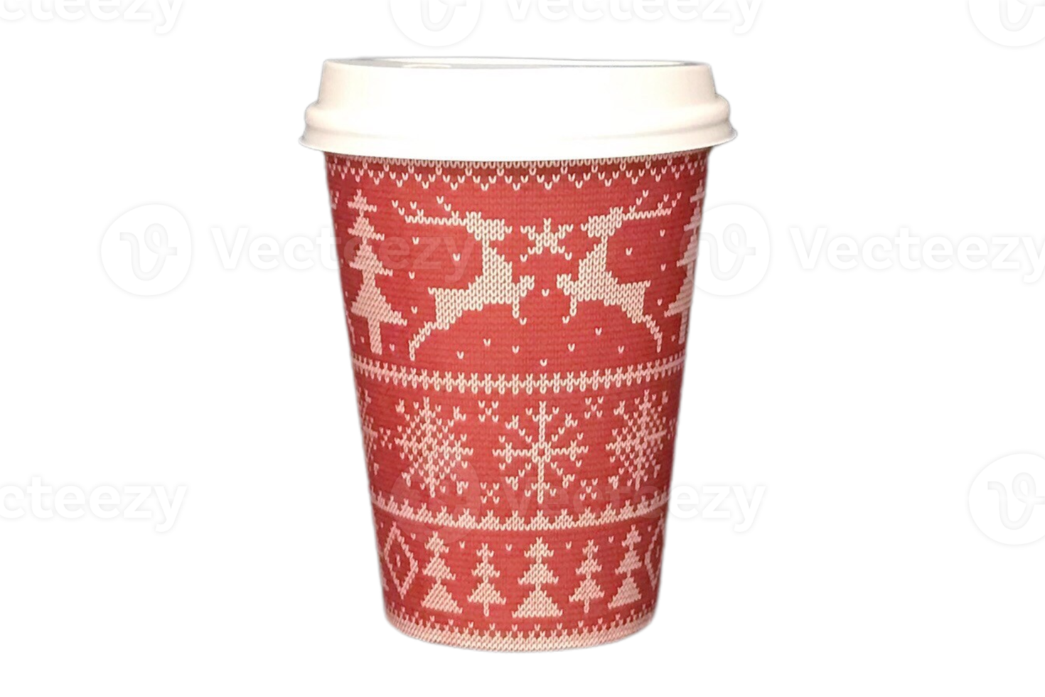 Red christmas coffee glass isolated on a transparent background png