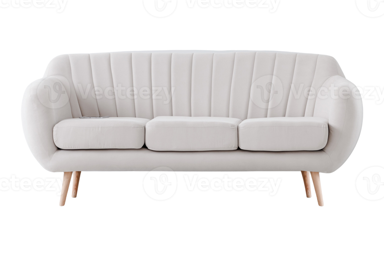 White sofa isolated on a transparent background png