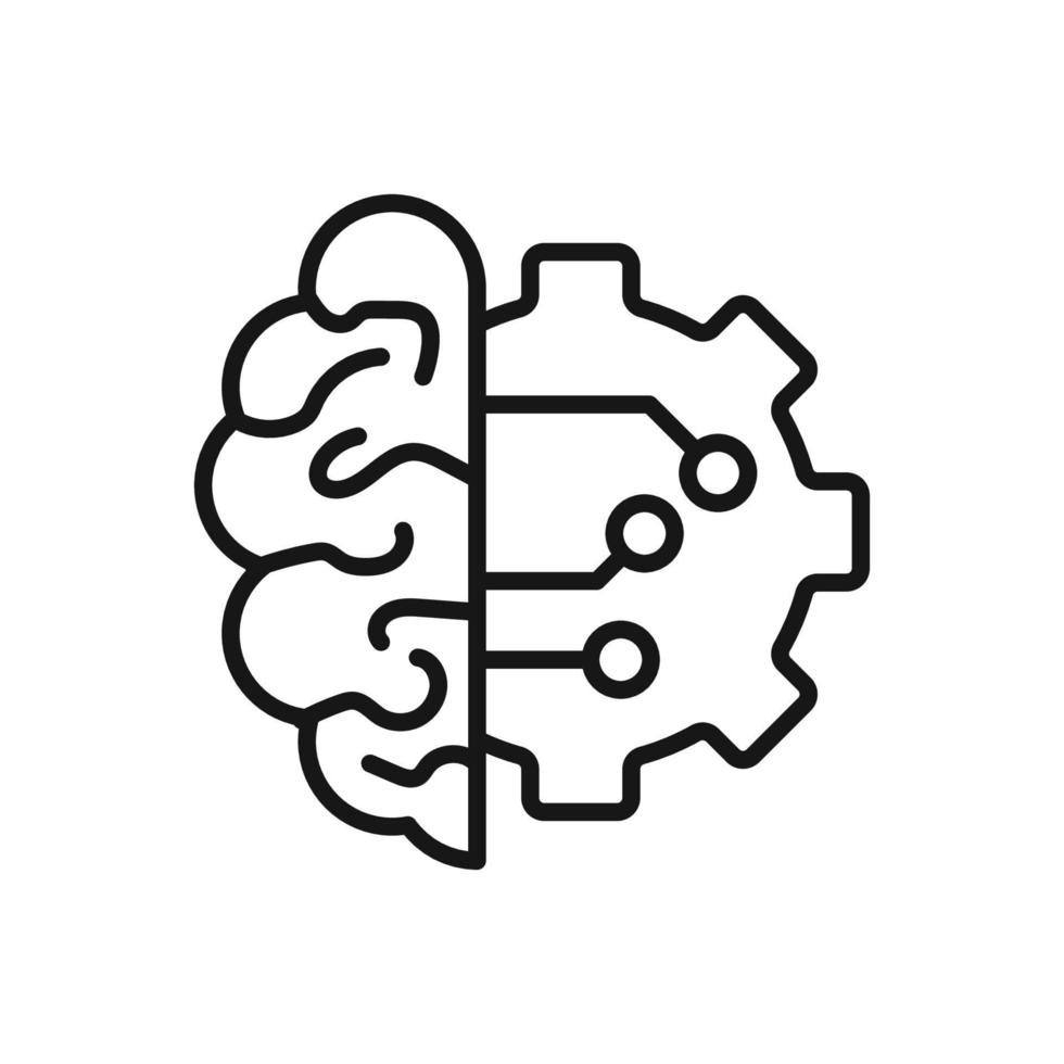 Editable Icon of Artificial Intelligence, Vector illustration isolated on white background. using for Presentation, website or mobile app