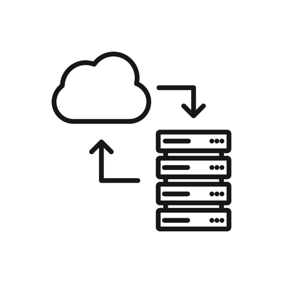 Editable Icon of Cloud Computing Server, Vector illustration isolated on white background. using for Presentation, website or mobile app