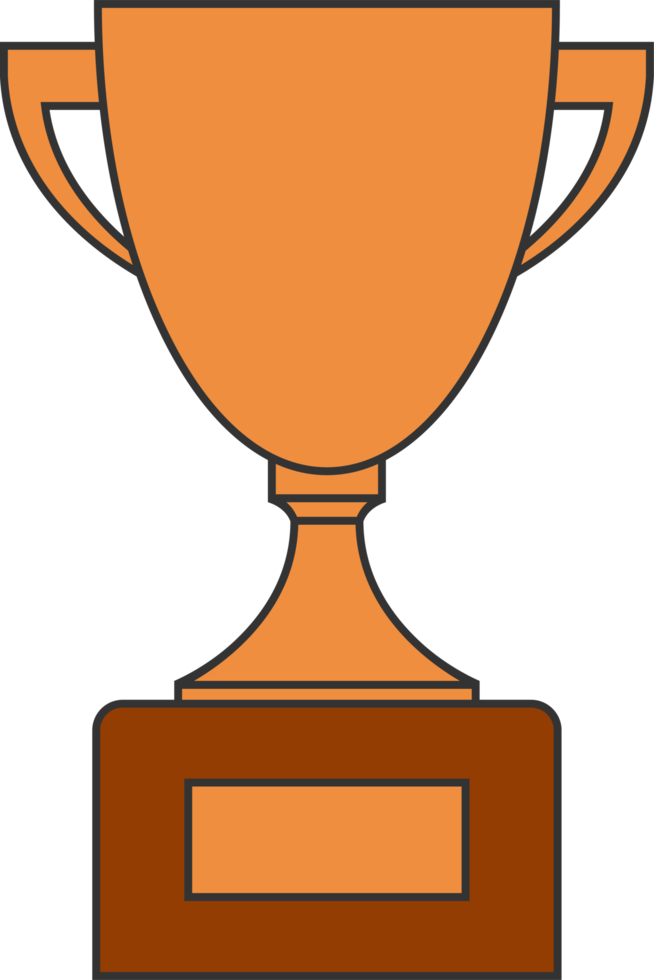 prêmio troféu cálice. bronze copo dentro plano Projeto. png