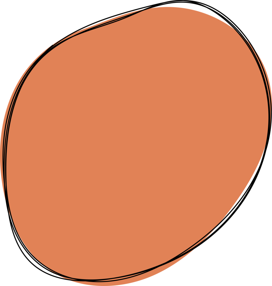 Hand drawn colored round blob clip art png