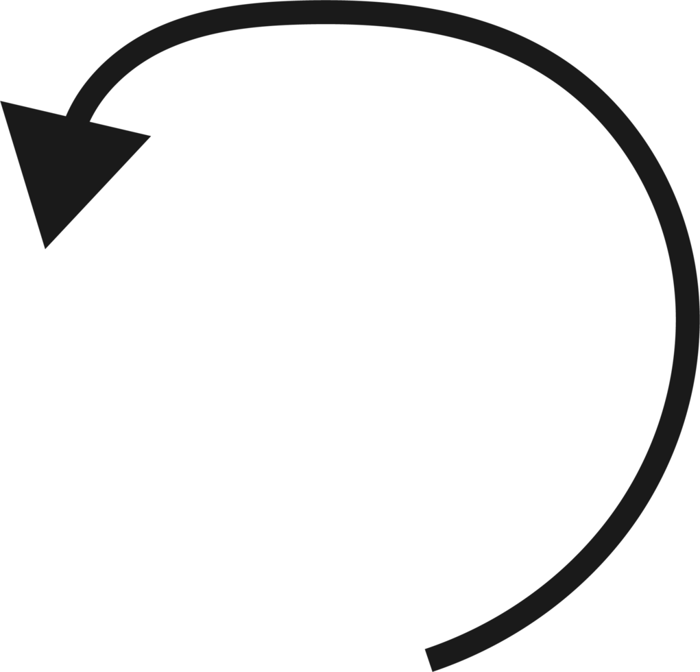Hand drawn curved arrow shape. Arrow line png