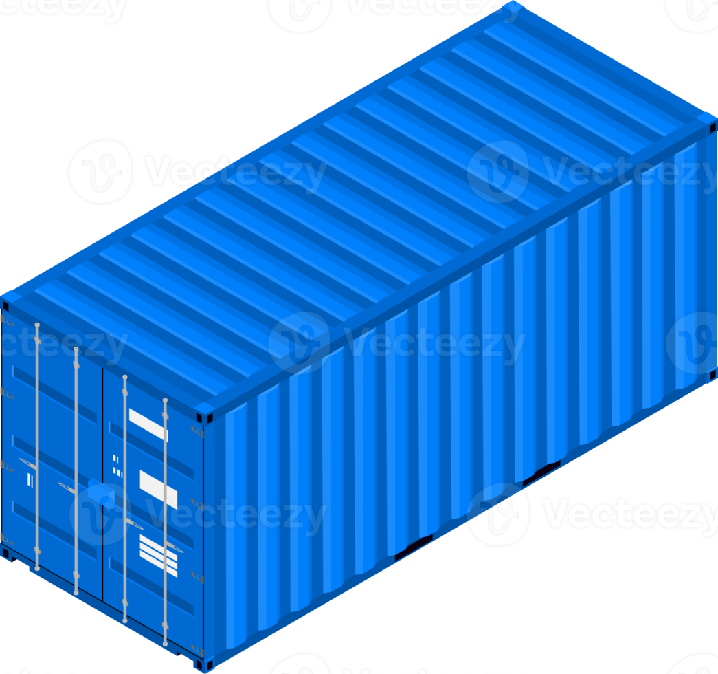 Isometric view of a shipping container. png