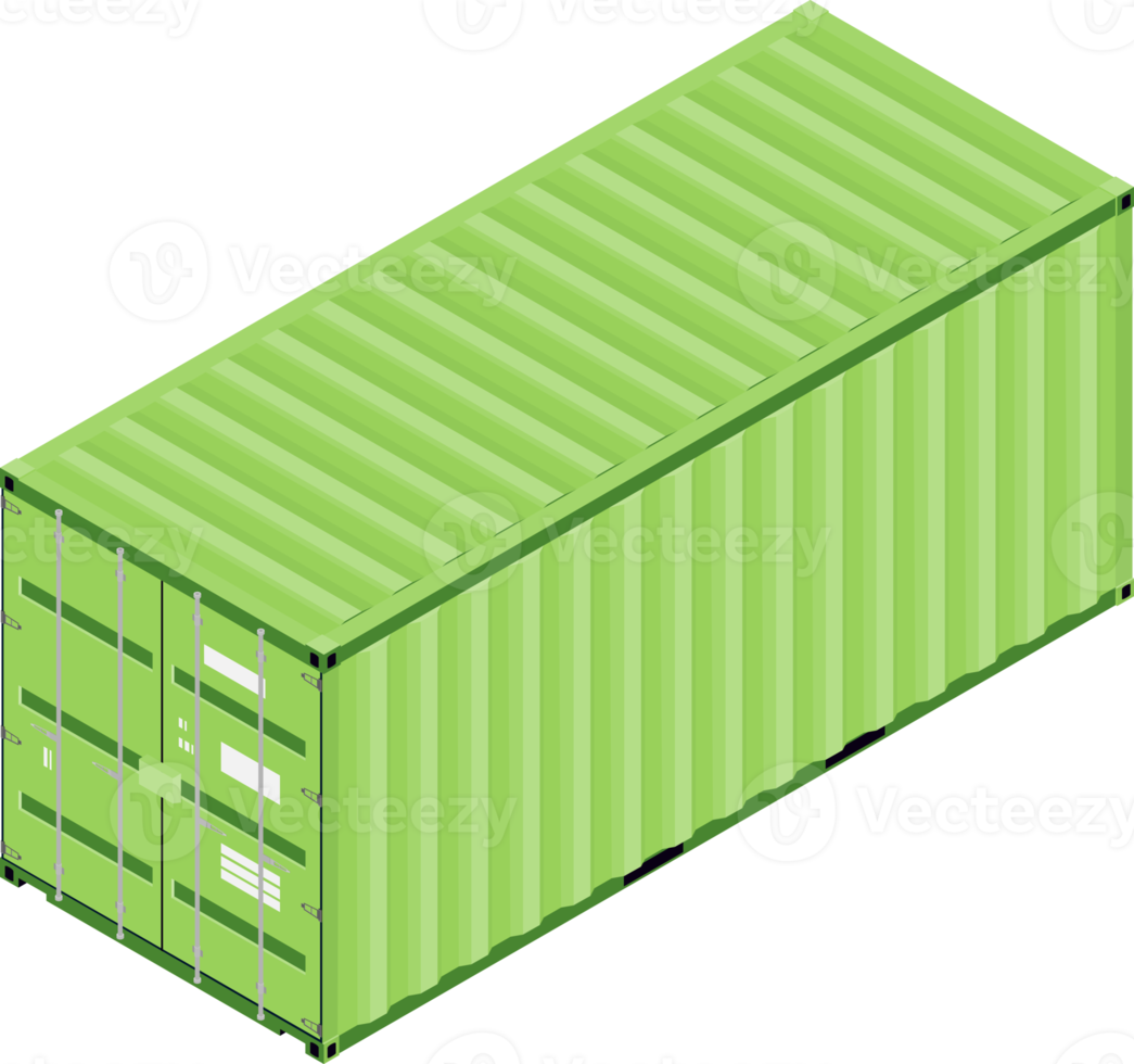 Isometric view of a shipping container. png