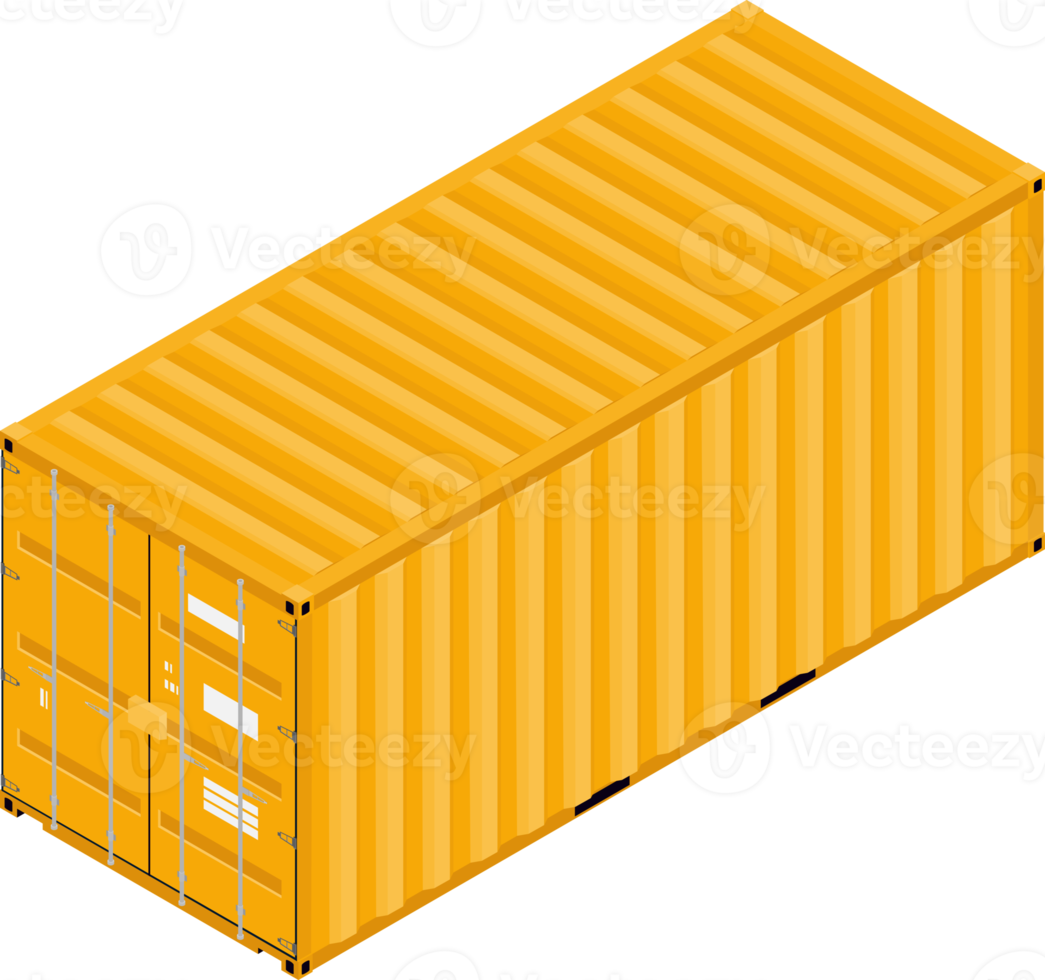 Isometric view of a shipping container. png