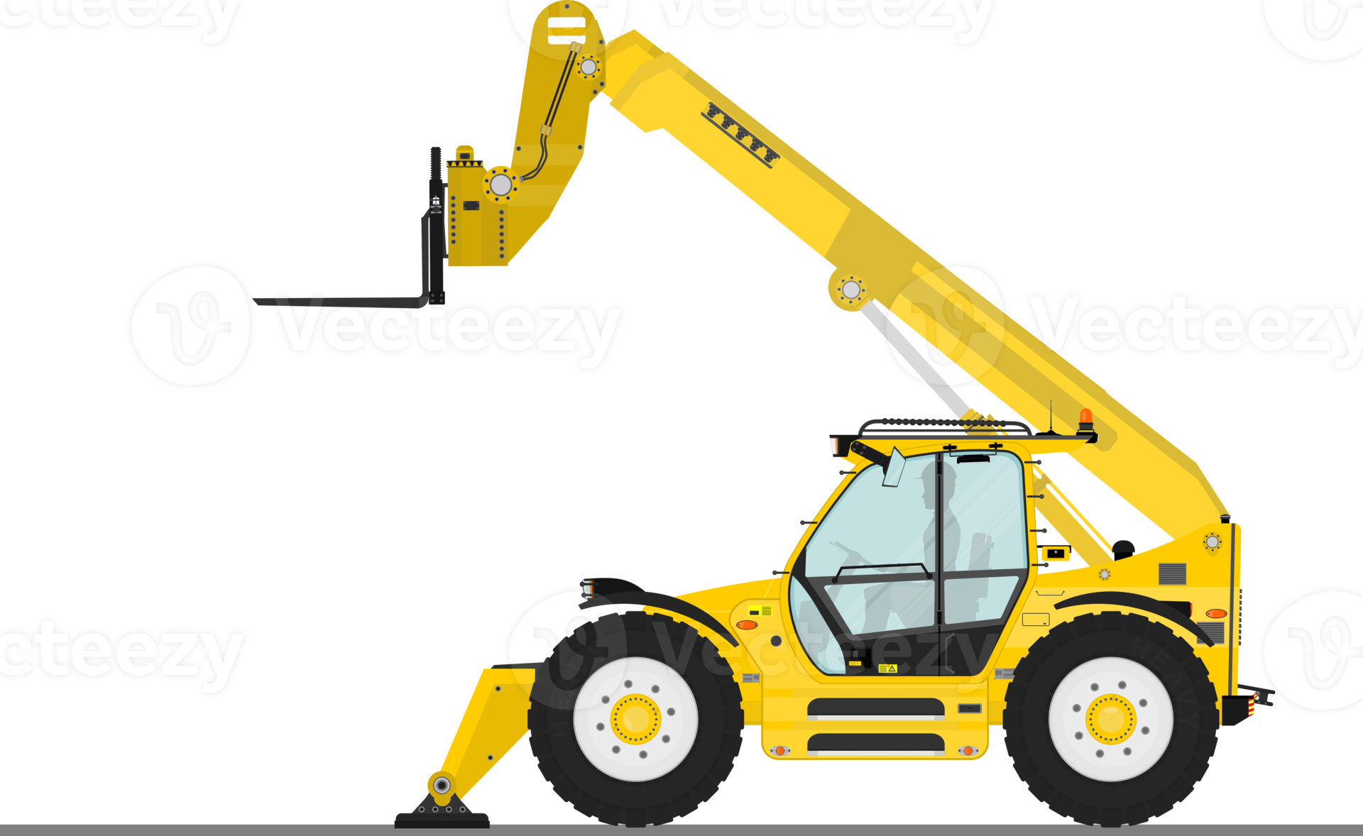Nonrotating telehandler with outriggers. 22220433 PNG