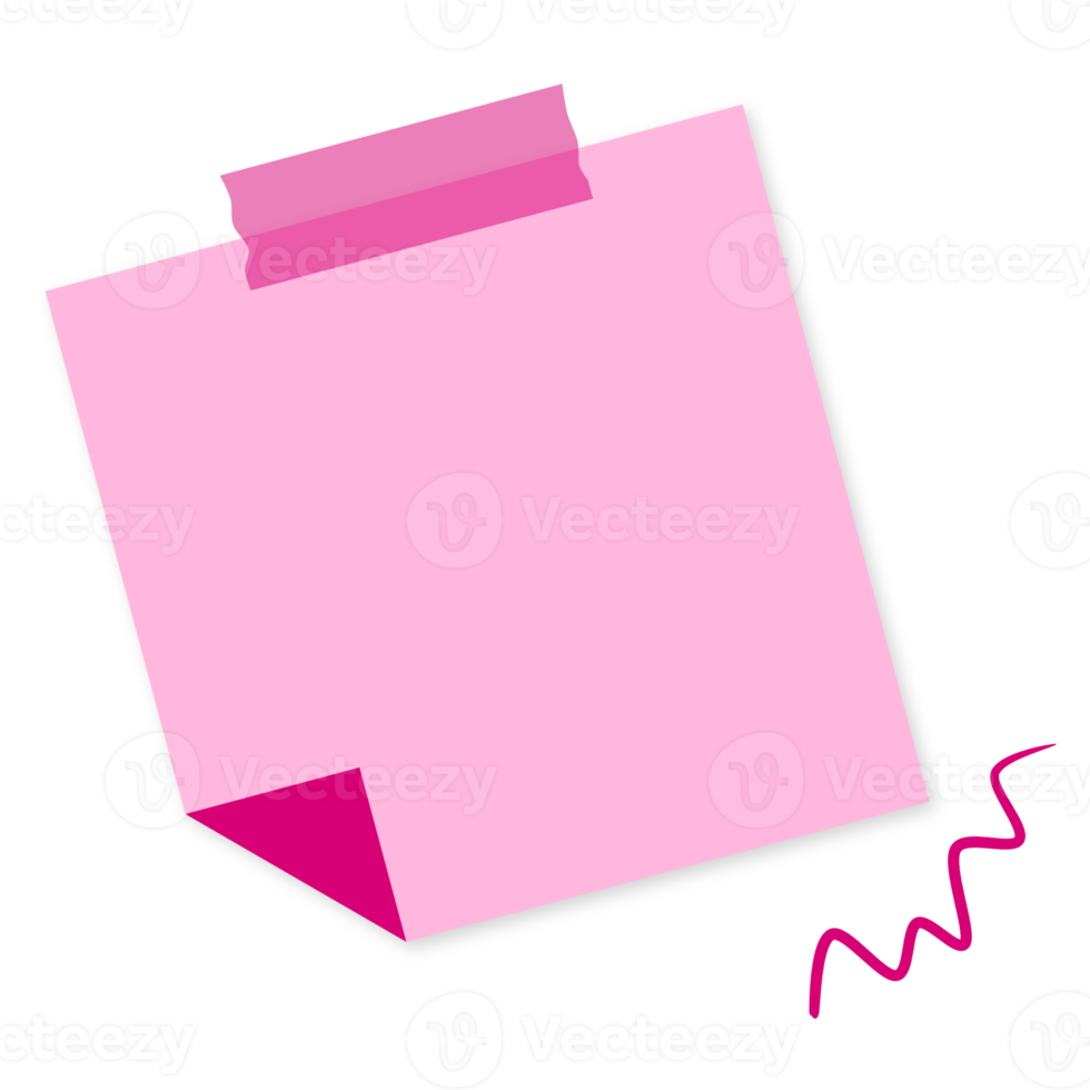 Pink Note and Sticky Tape png