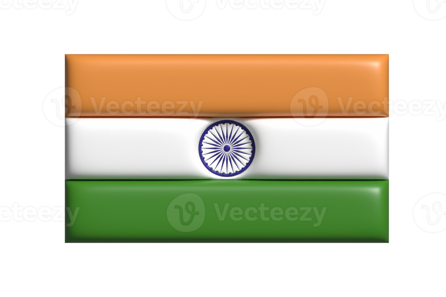 Indien flagga. 3d framställa png