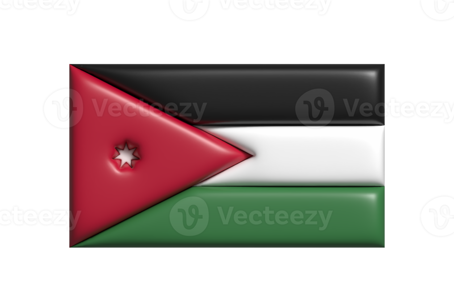 Jordan flag. 3d render png