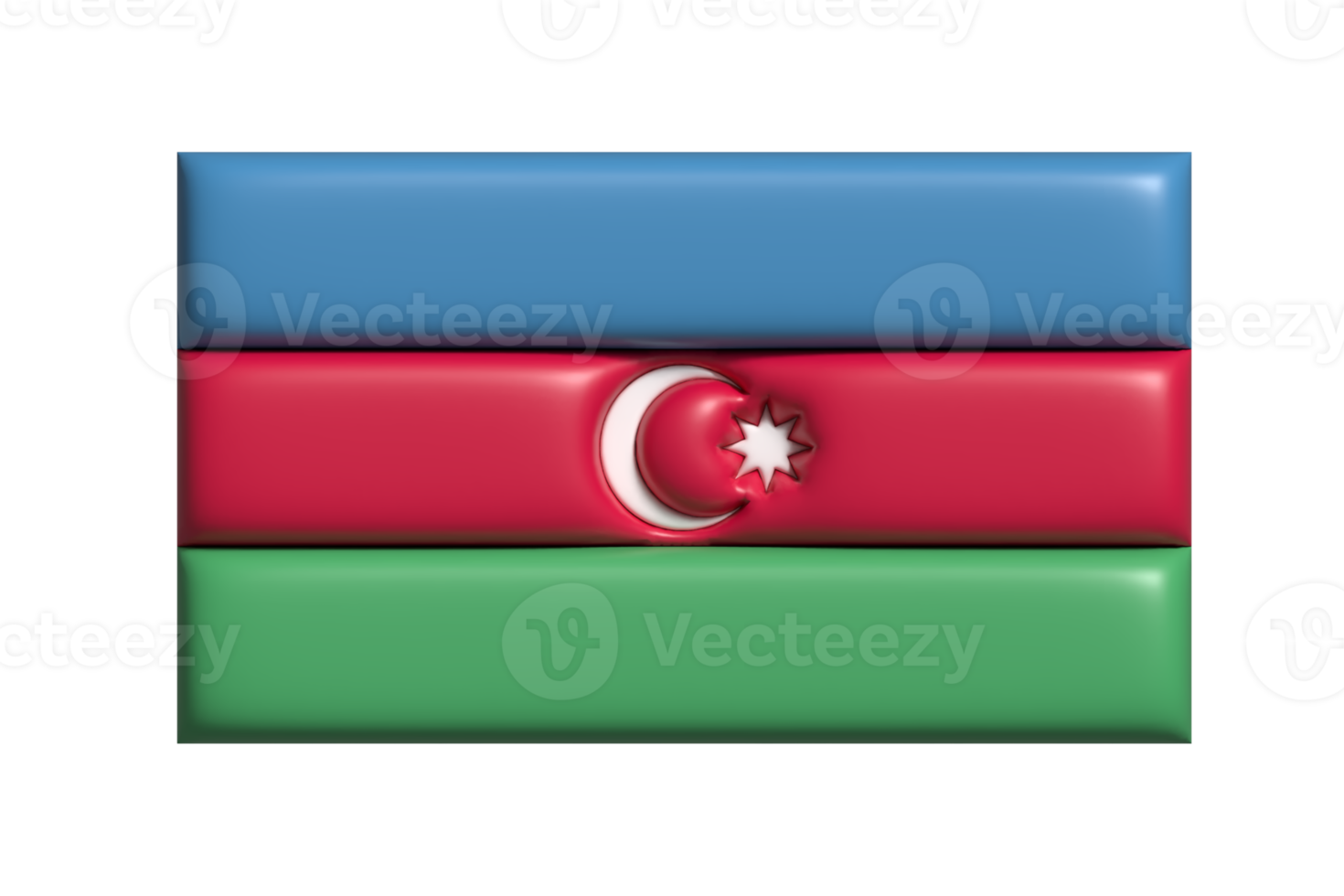 Aserbaidschan Flagge. 3d machen png