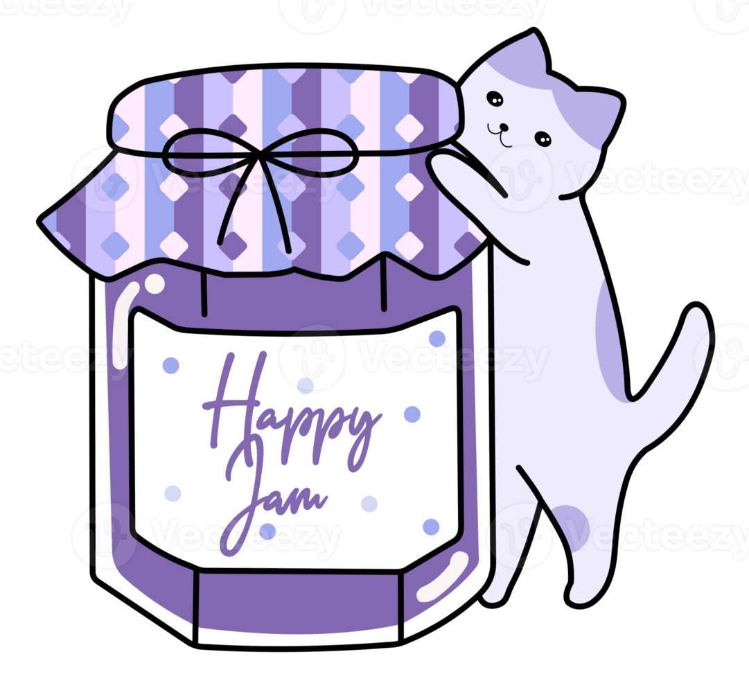 Cute little cat with jam png