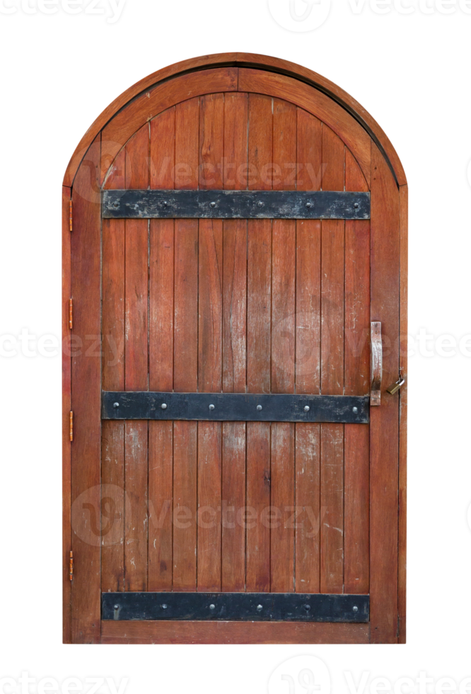 ancient brown wooden door isolated png