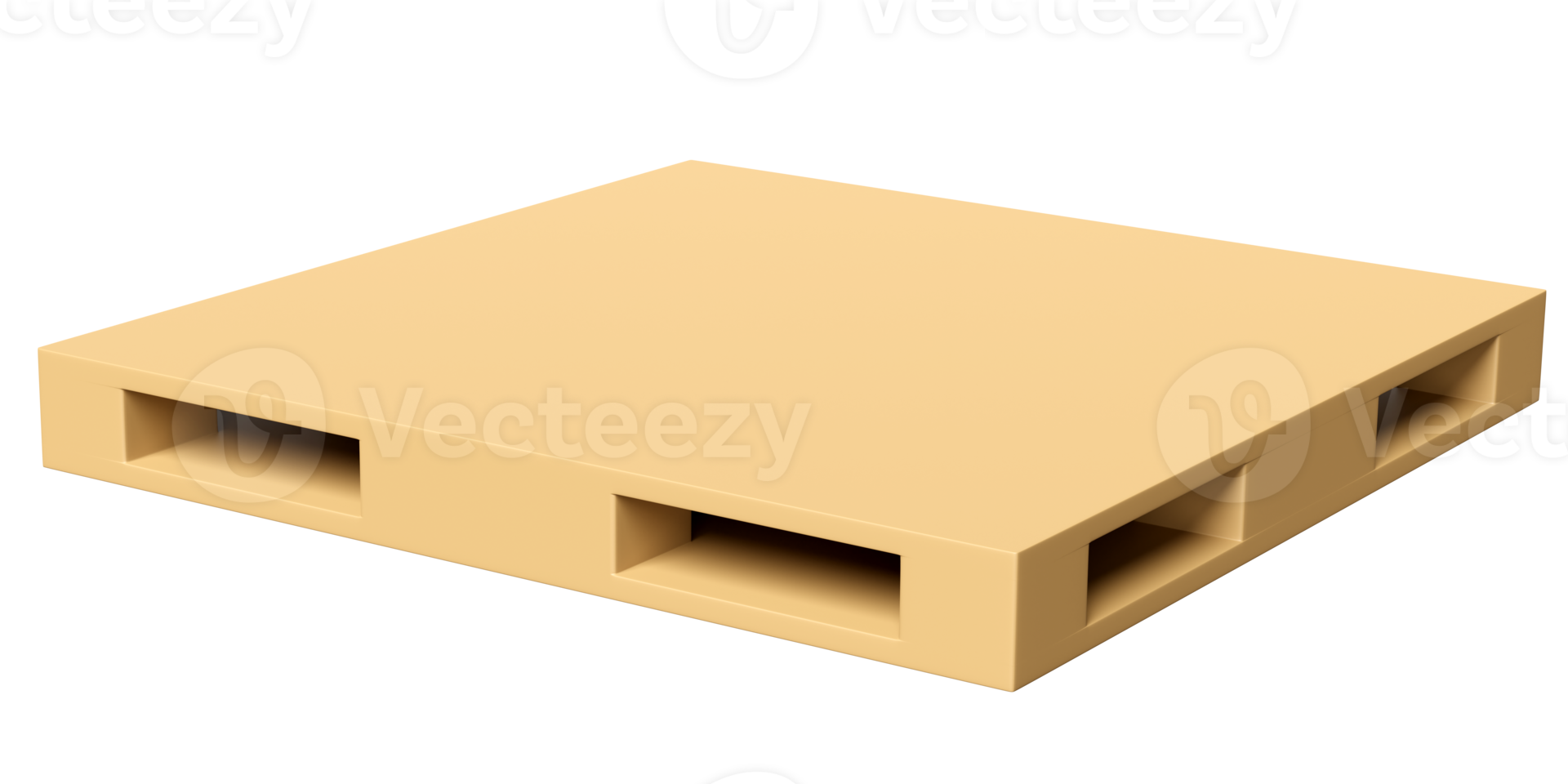 leeg plastic pallet voor lading geïsoleerd. 3d illustratie of 3d geven png