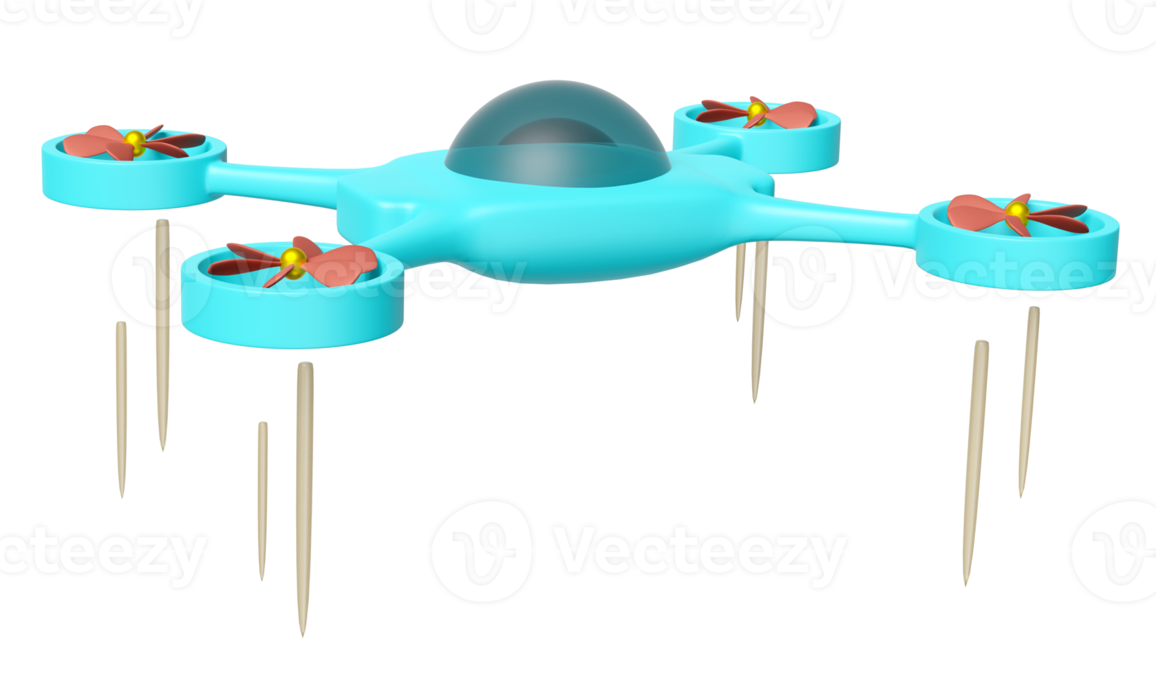 3d drone icon isolated. 3d illustration render png