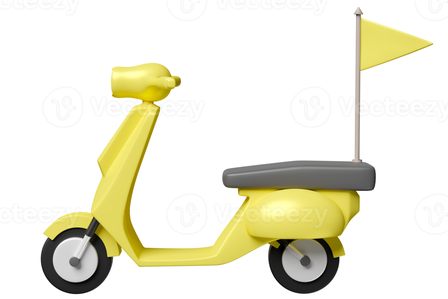 in linea consegna o in linea ordine puntamento concetto, veloce pacchetto spedizione con scooter, bandiera isolato. 3d illustrazione rendere png