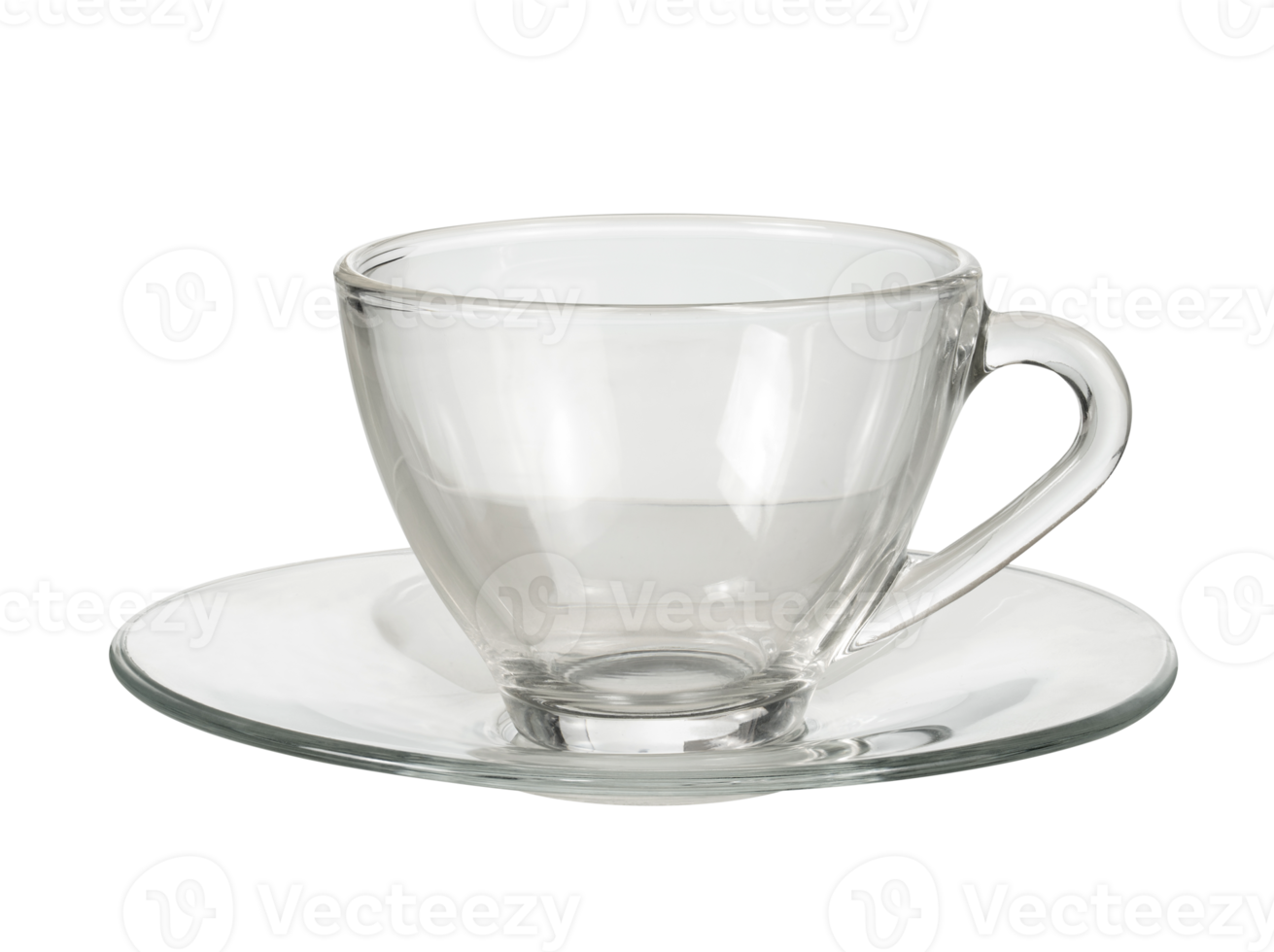 empty transparent coffee or tea cup isolated png