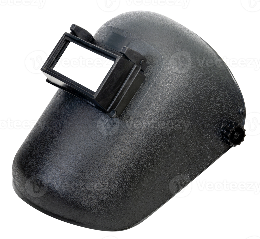 Black plastic welding mask isolated png
