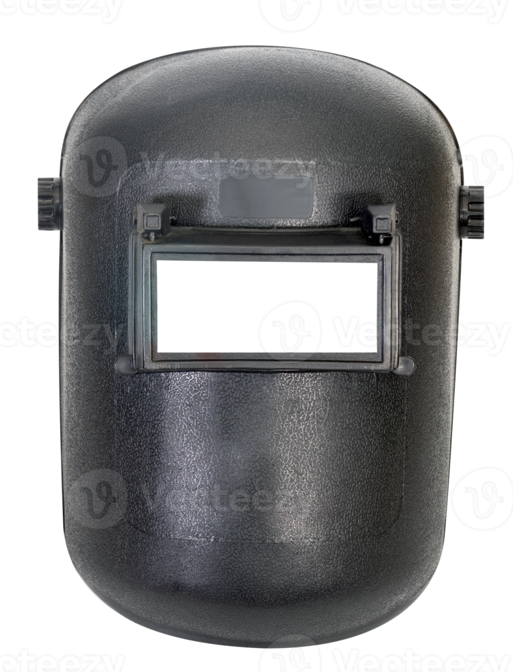 Black plastic welding mask isolated png