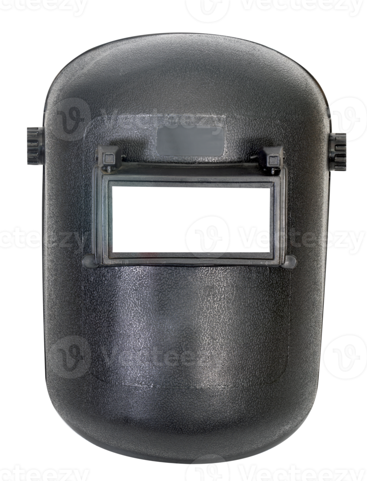 Black plastic welding mask isolated png