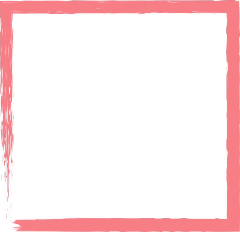 Colored grunge square brush. Rectangular frame png