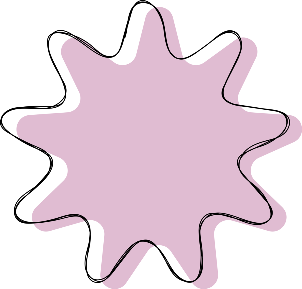 Hand drawn colored star banner png