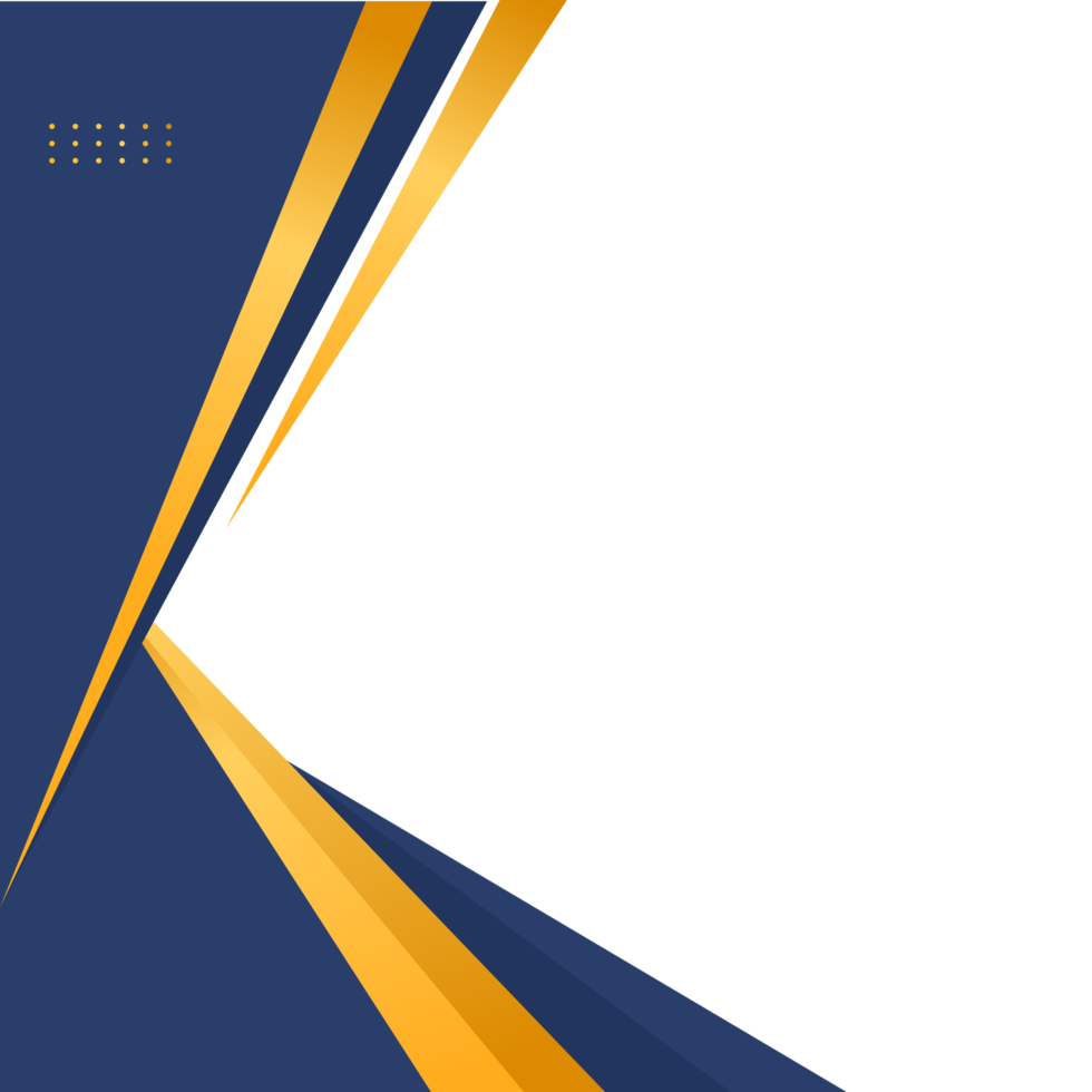 Blue and gold gradient abstract border for business or certificate png