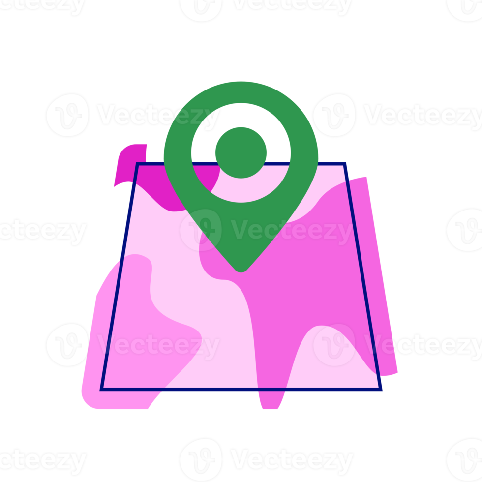 Pink Map and Location png