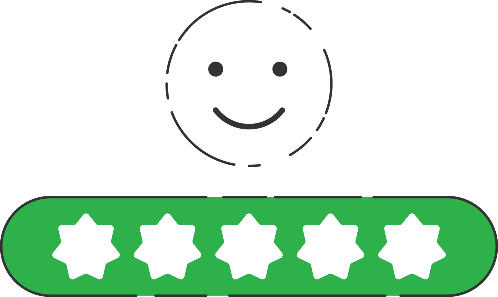 Emoji feedback icon with stars rating. png