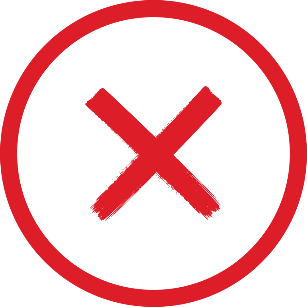 Hand painted rejected sign png