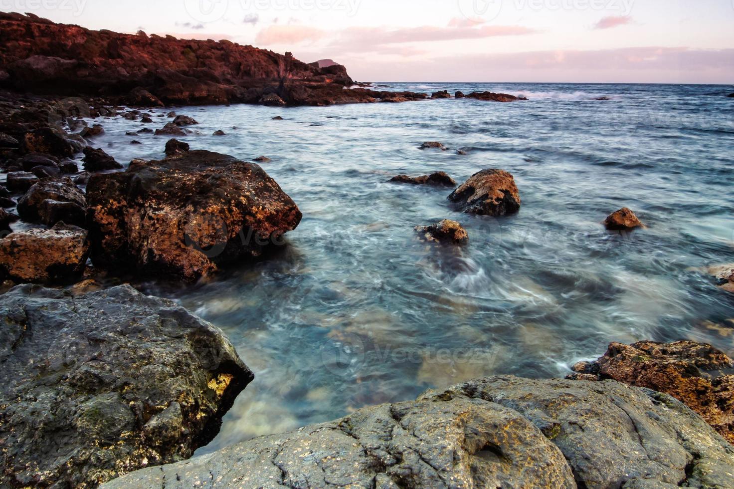 Sunset over the sea photo
