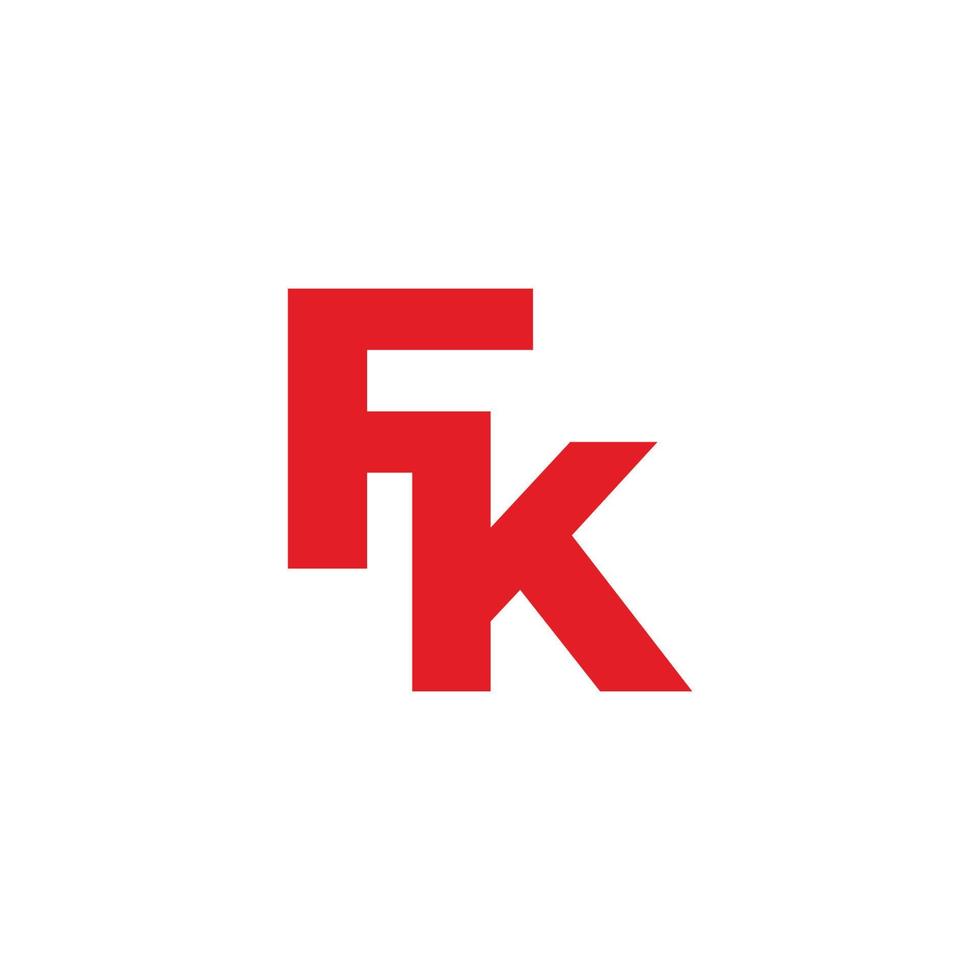 letter fk simple geometric linked logo vector