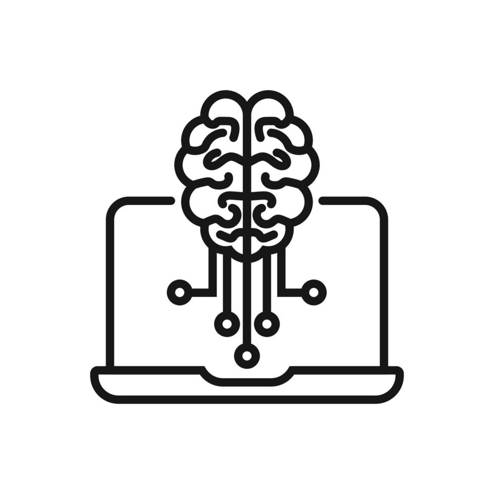 Editable Icon of Artificial Intelligence, Vector illustration isolated on white background. using for Presentation, website or mobile app