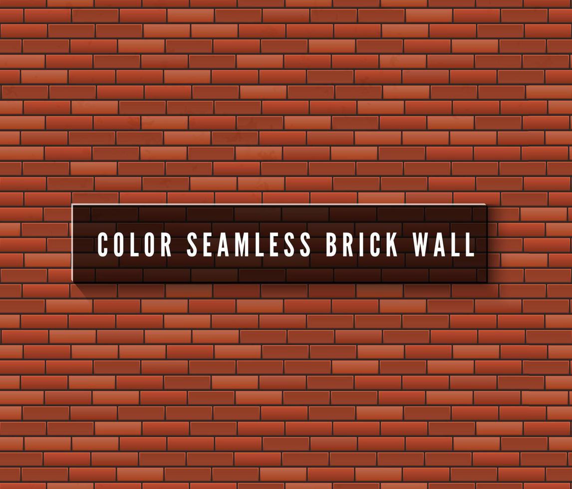Seamless Brick Wall Surface. Old Red Brick Wall Background. Urban Wall Texture. Vector Illustration