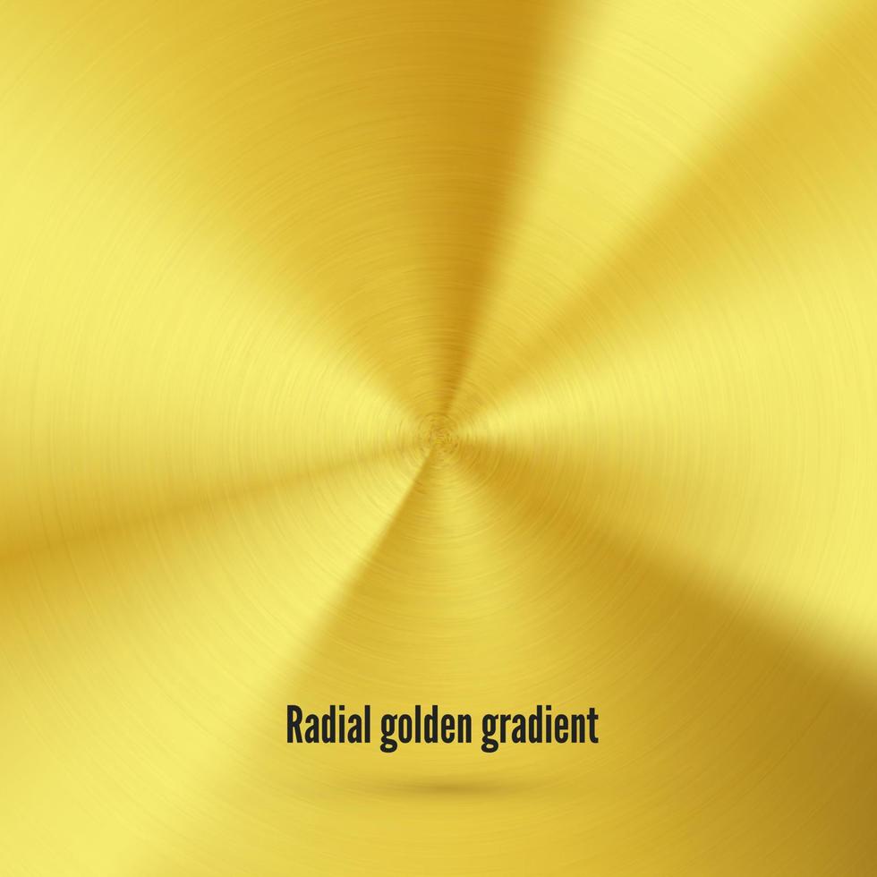 dorado radial degradado con arañazos metálico oro frustrar superficie. dorado realista textura. vector ilustración