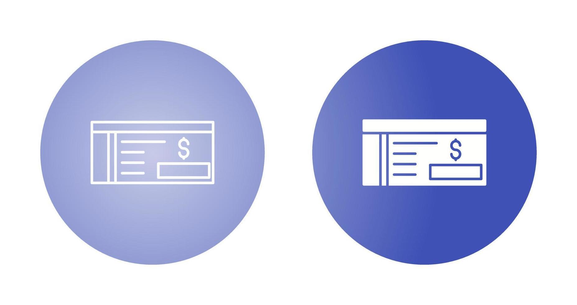 Bank Check Vector Icon