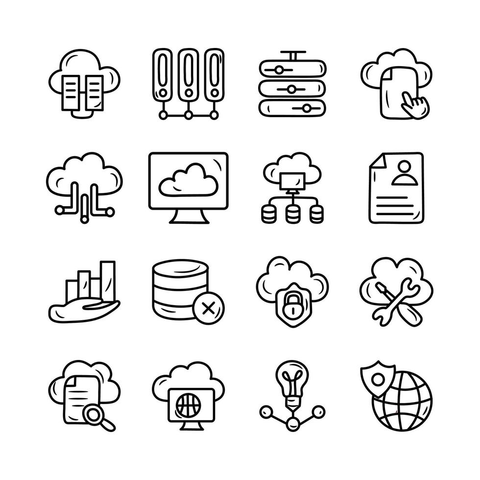 Data Outline Icon Design illustration. Data Symbol on White background EPS 10 File set 2 vector