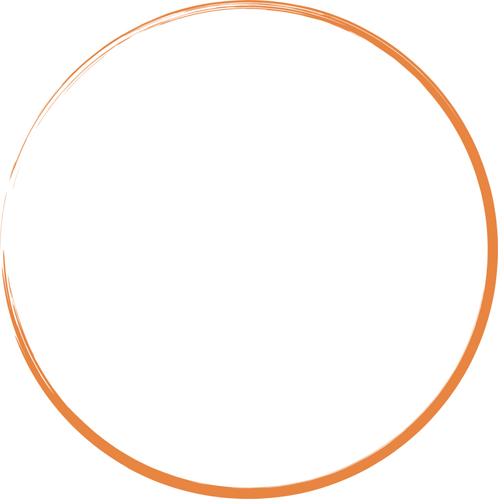 Colored grunge circle brush. Ink frame png