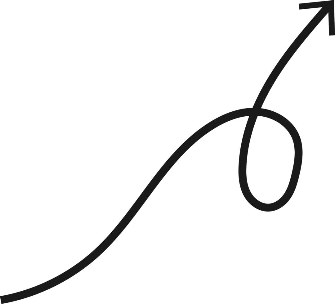 Hand drawn curved arrow shape. Arrow line png