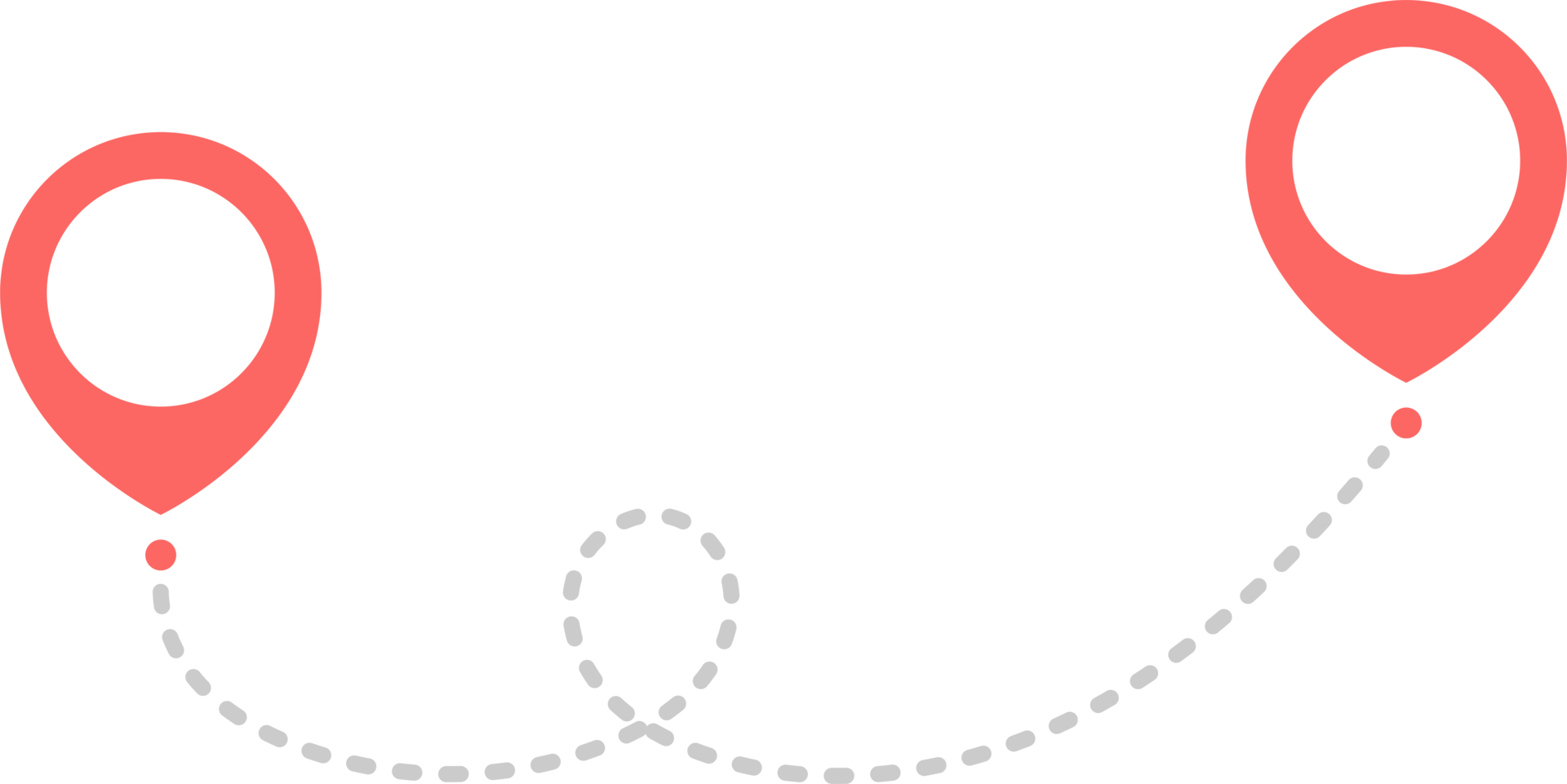 Route icon with pointer pin and dotted path png