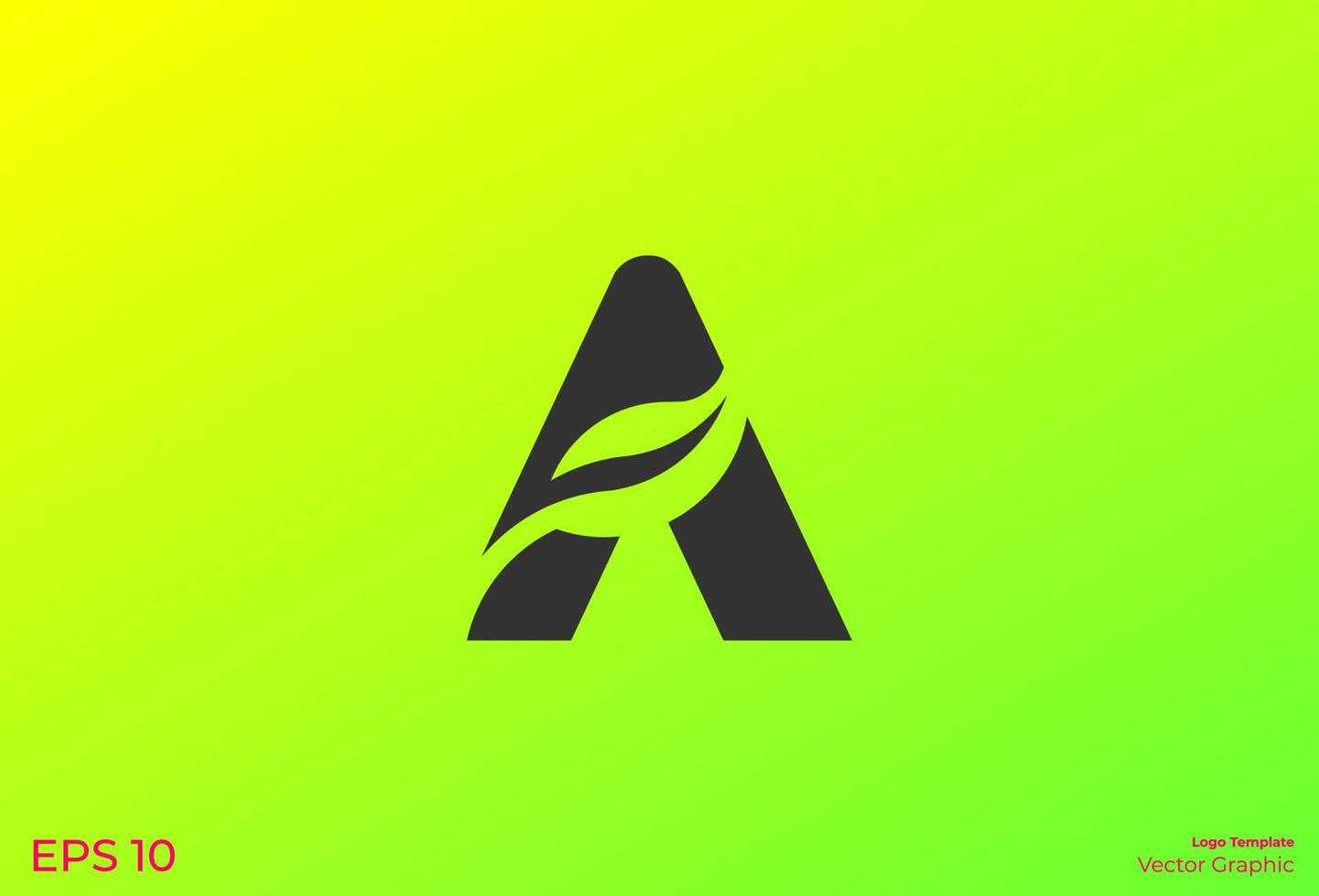 Letter 'A' and leaf logotype. Modern minimal logo template. Logo concept. Eps 10. Vector graphic.