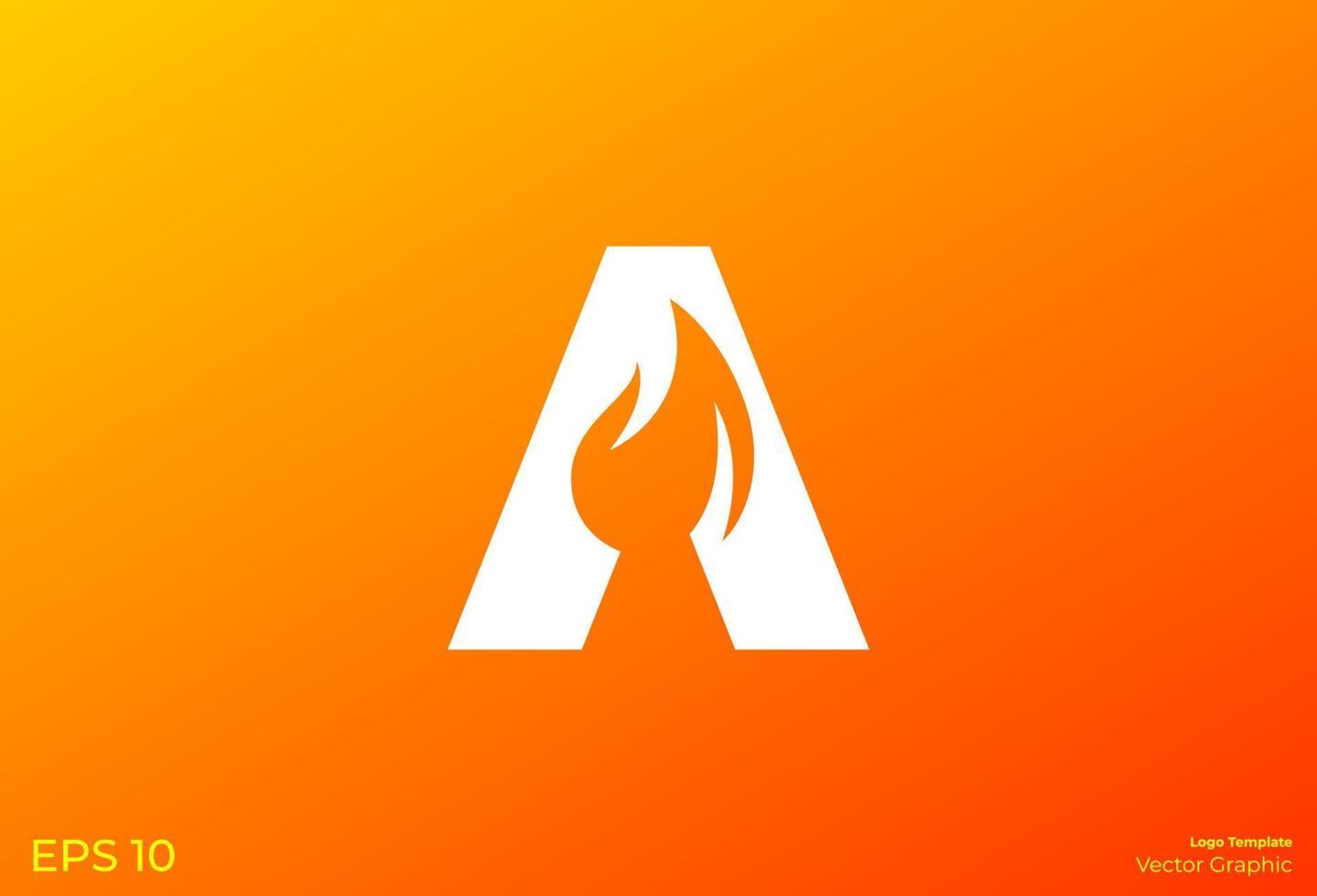 Letter 'A' and flames logotype. Modern minimal logo template. Logo concept. Eps 10. Vector graphic.